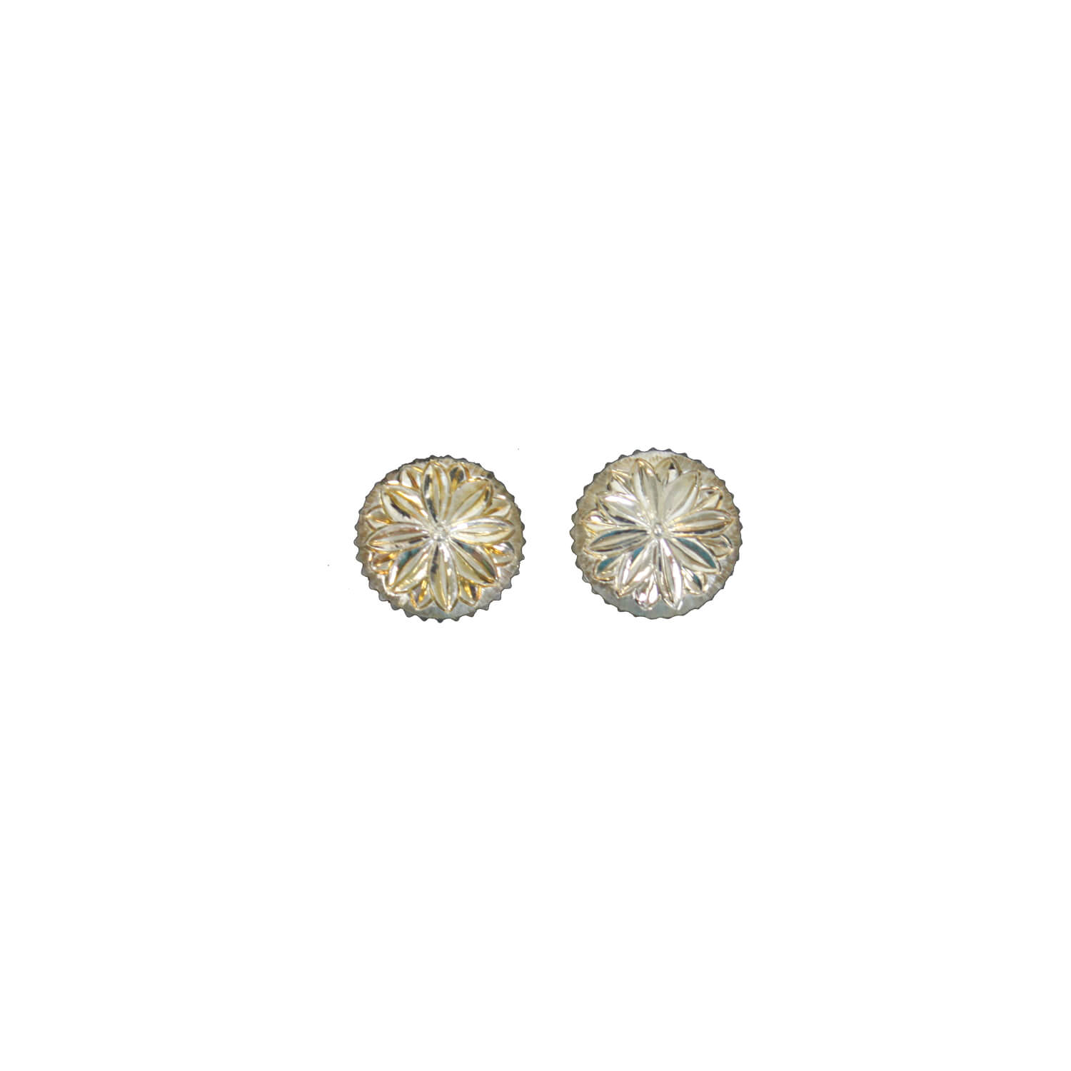 Silver Rosette, Hand Engraved, Set of 2