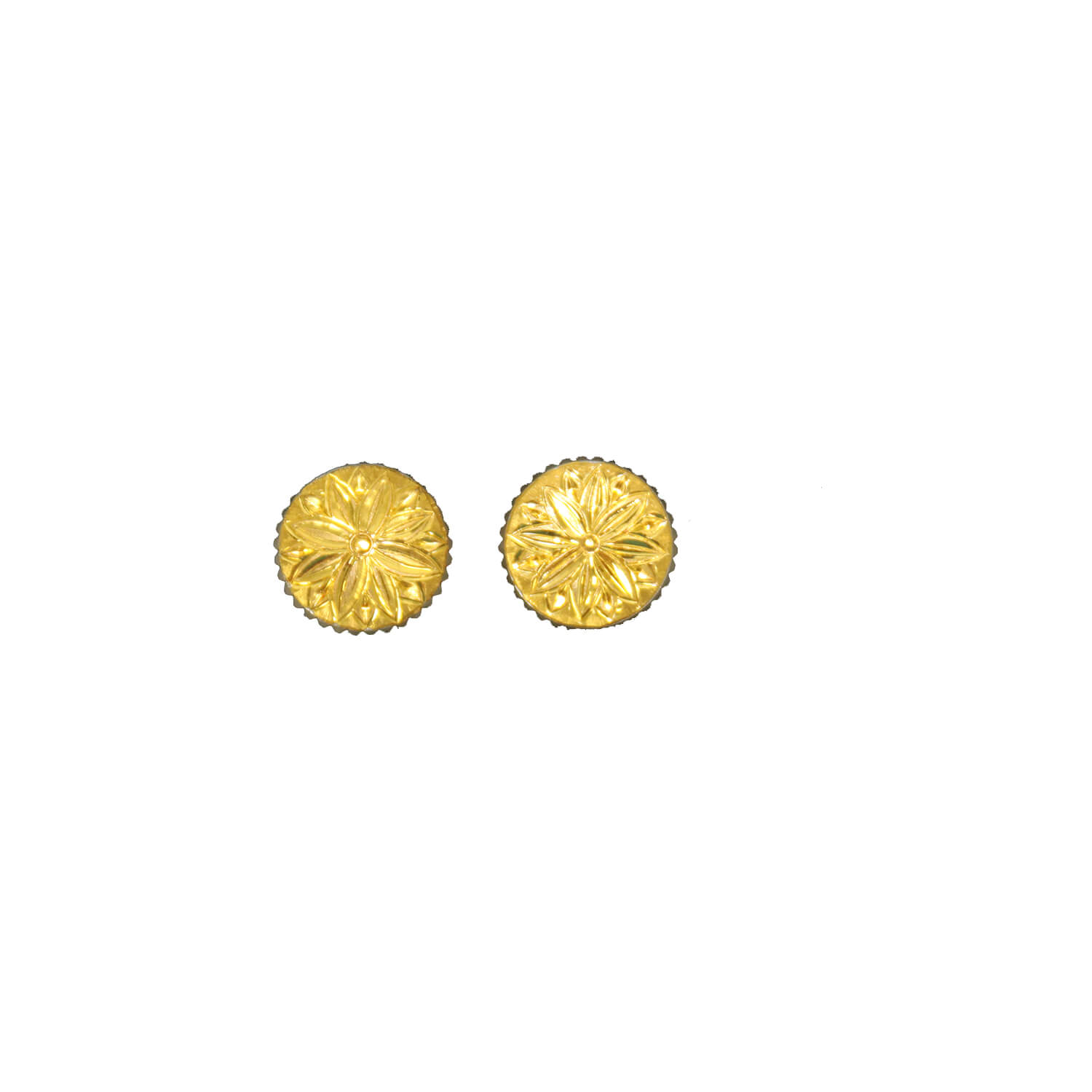 Gold Rosette, Hand Engraved, Set of 2