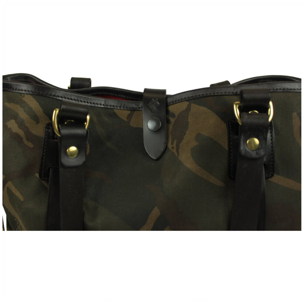 Waxed Camo Tote Bag by Croots England