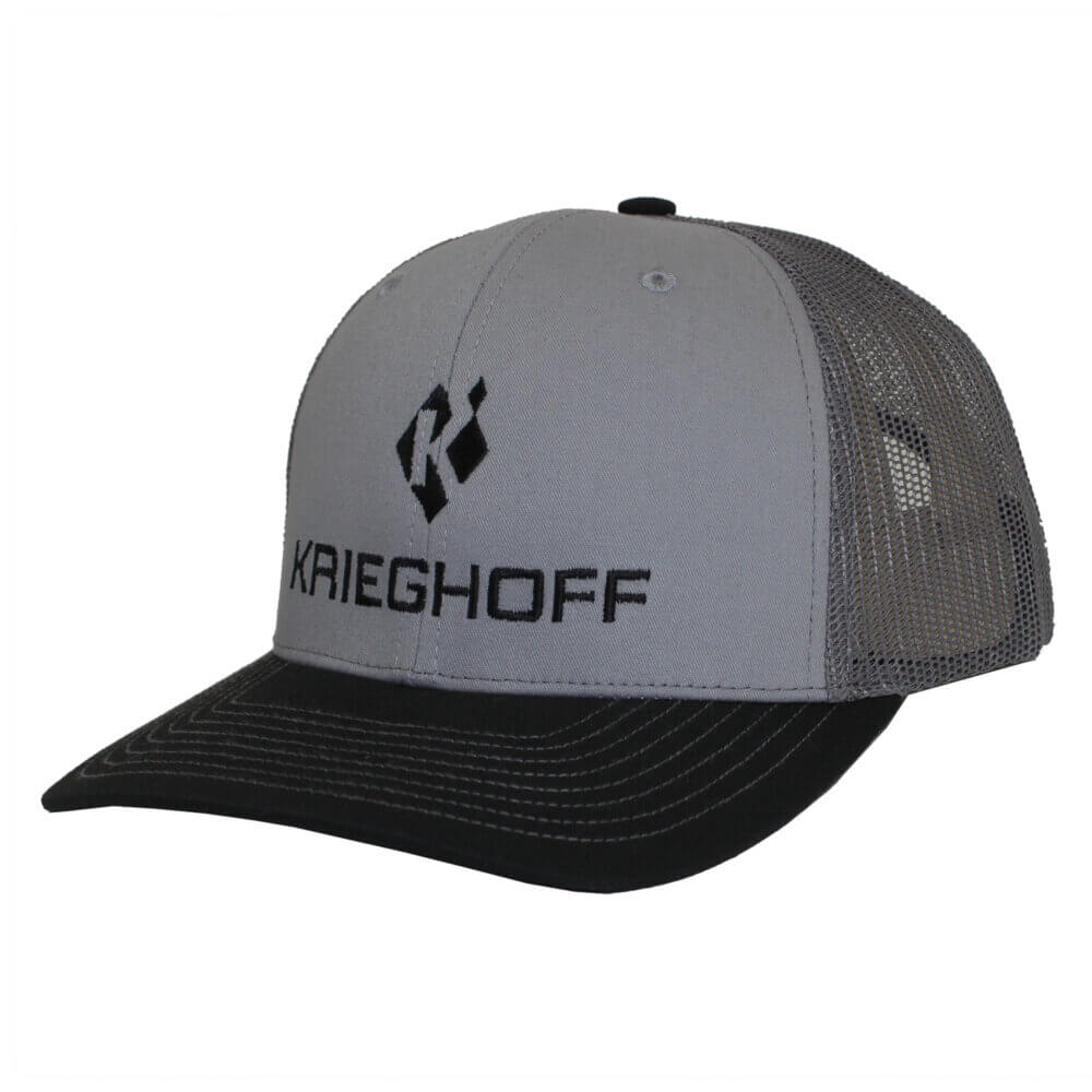 Krieghoff “Richardson” Trucker Hat, Grey/Charcoal/Black