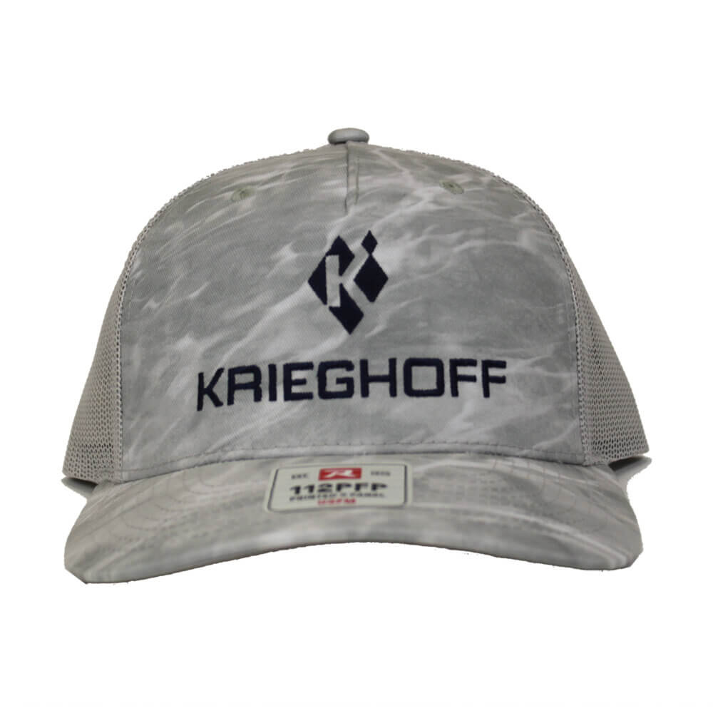 Hat, Richardson Trucker, Mossy Oak Bonefish/Light Grey w Navy Logo