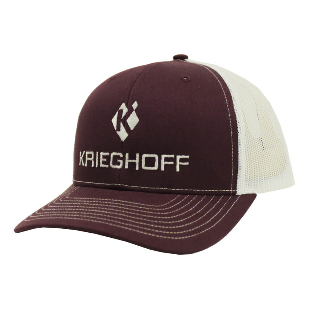 Krieghoff “Richardson” Trucker Hat, Maroon/White