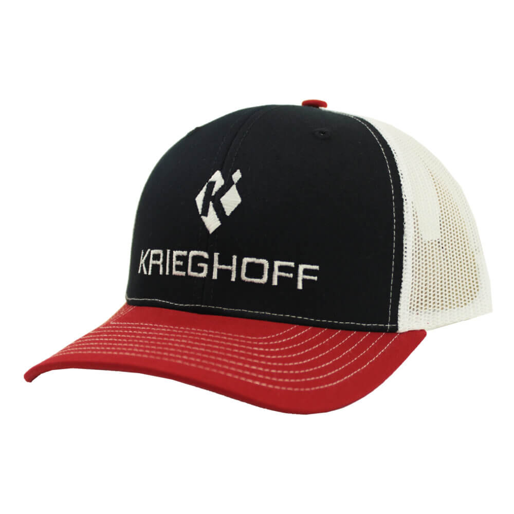 Krieghoff “Richardson” Trucker Hat, Navy/White/Red