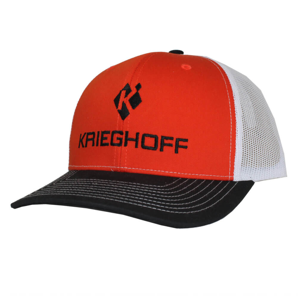 Krieghoff “Richardson” Trucker Hat, Orange/White/Black