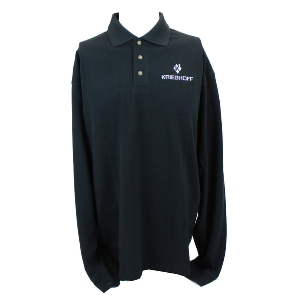 Krieghoff Polo, Superblend Long Sleeve, Charcoal, XL ONLY