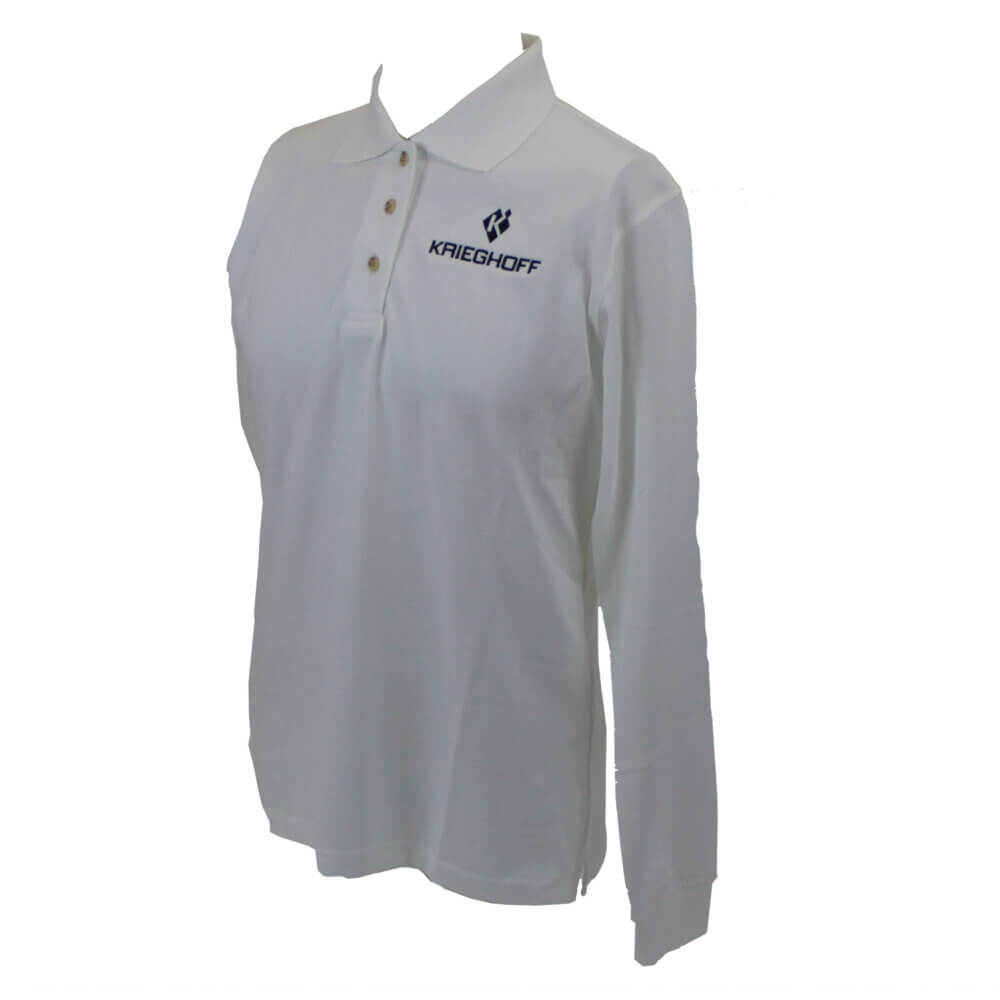 Krieghoff Ladies Polo, Superblend Long Sleeve, White