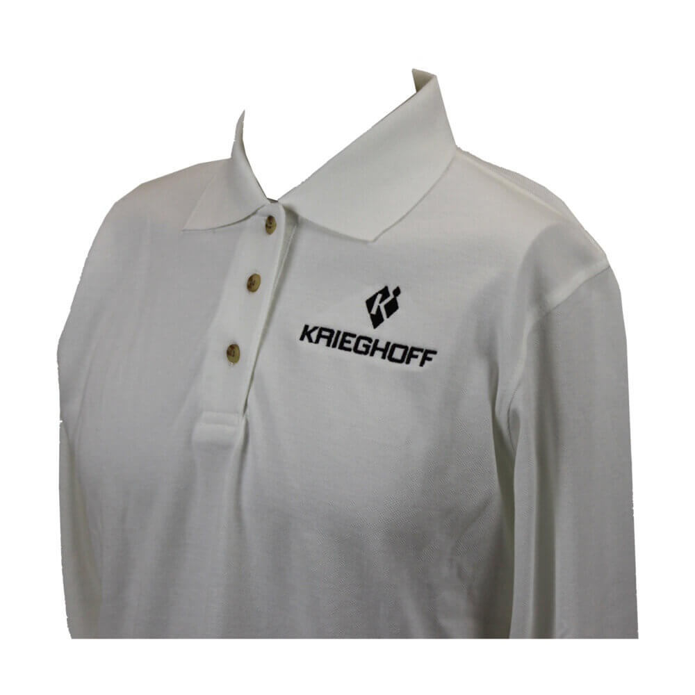 Krieghoff Ladies Polo, Superblend Long Sleeve, White