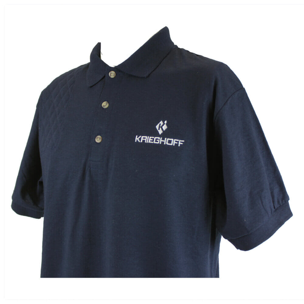 Krieghoff Short Sleeve Shooting Polo, Navy Blue, Right Handed