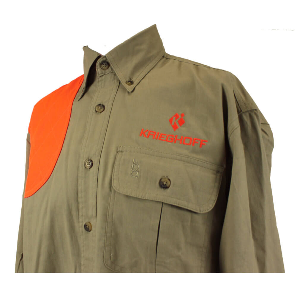 Krieghoff Long Sleeve Men’s Hunting Shirt, Tan/Orange