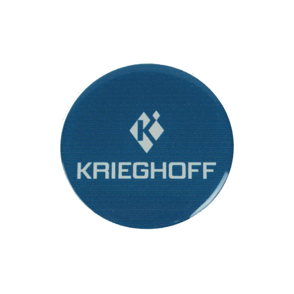 Krieghoff 3D Domed Logo Sticker, Blue