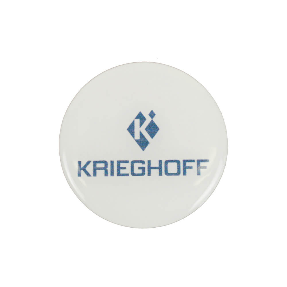 Krieghoff 3D Domed Logo Sticker, White