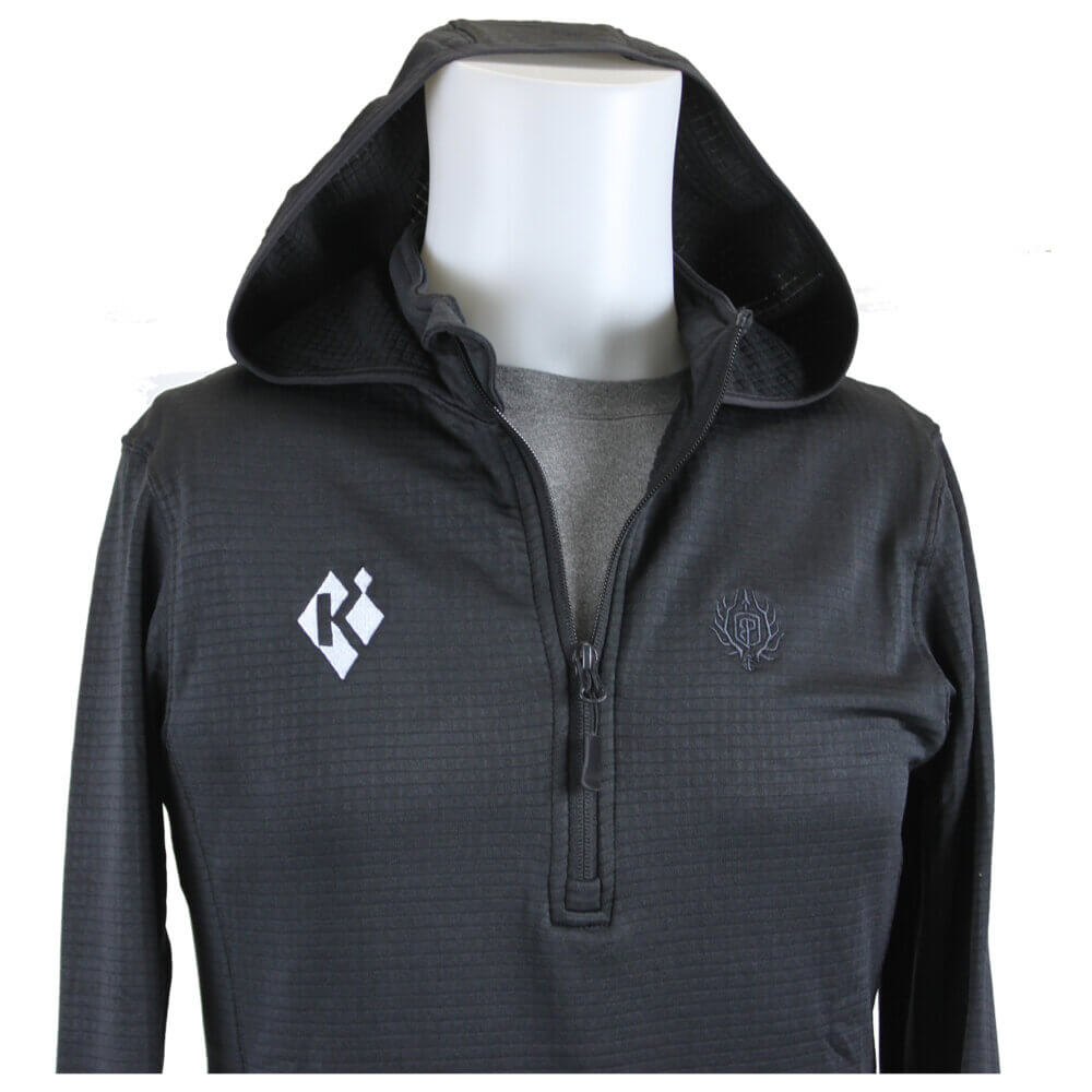 Krieghoff Ladies 1/2 Zip Hoodie by Born Primitive, Black
