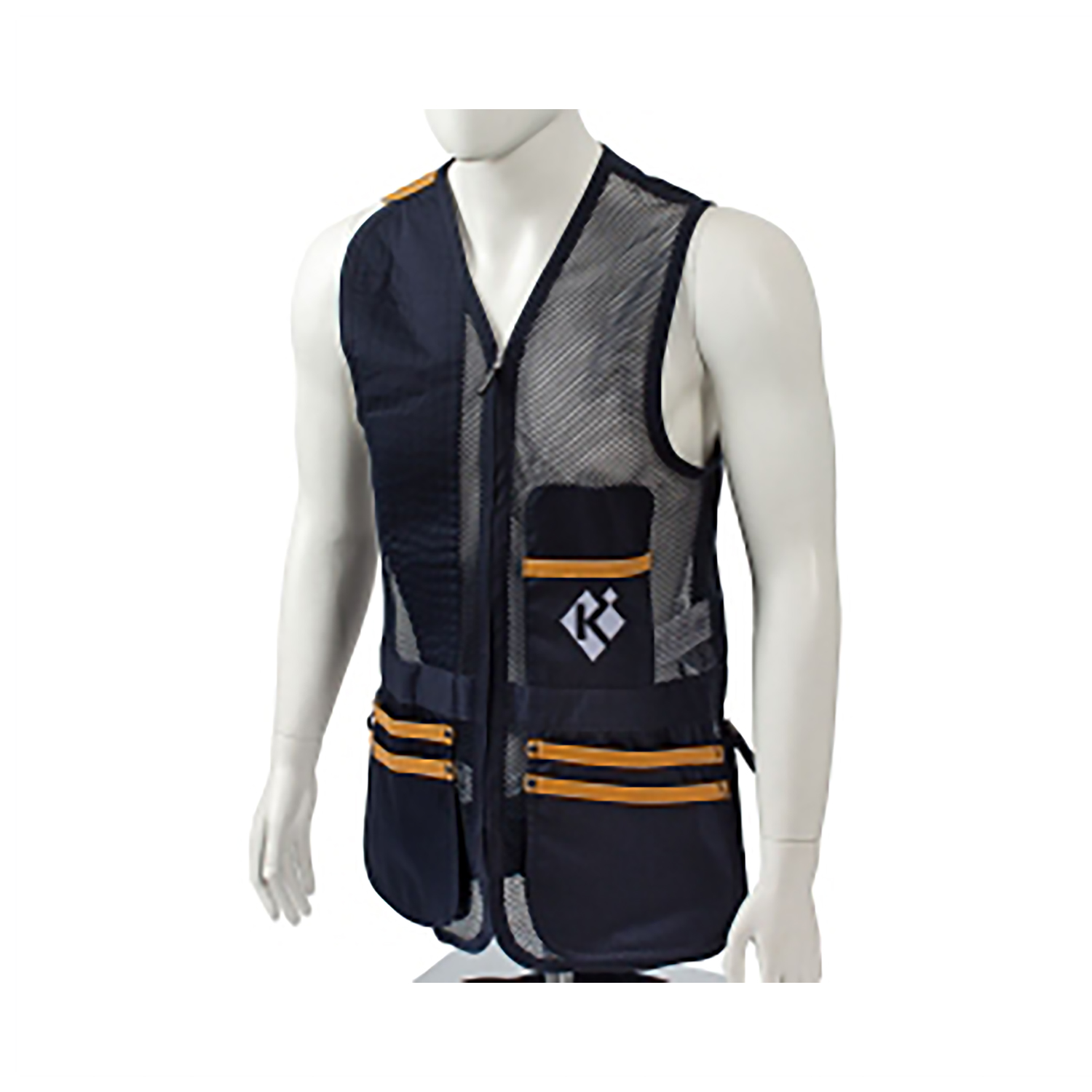 kilig stall remake handmade フィッシングベスト Krieghoff Mesh Shooting Vest by Castellani, Navy Blue, Fabric Pad