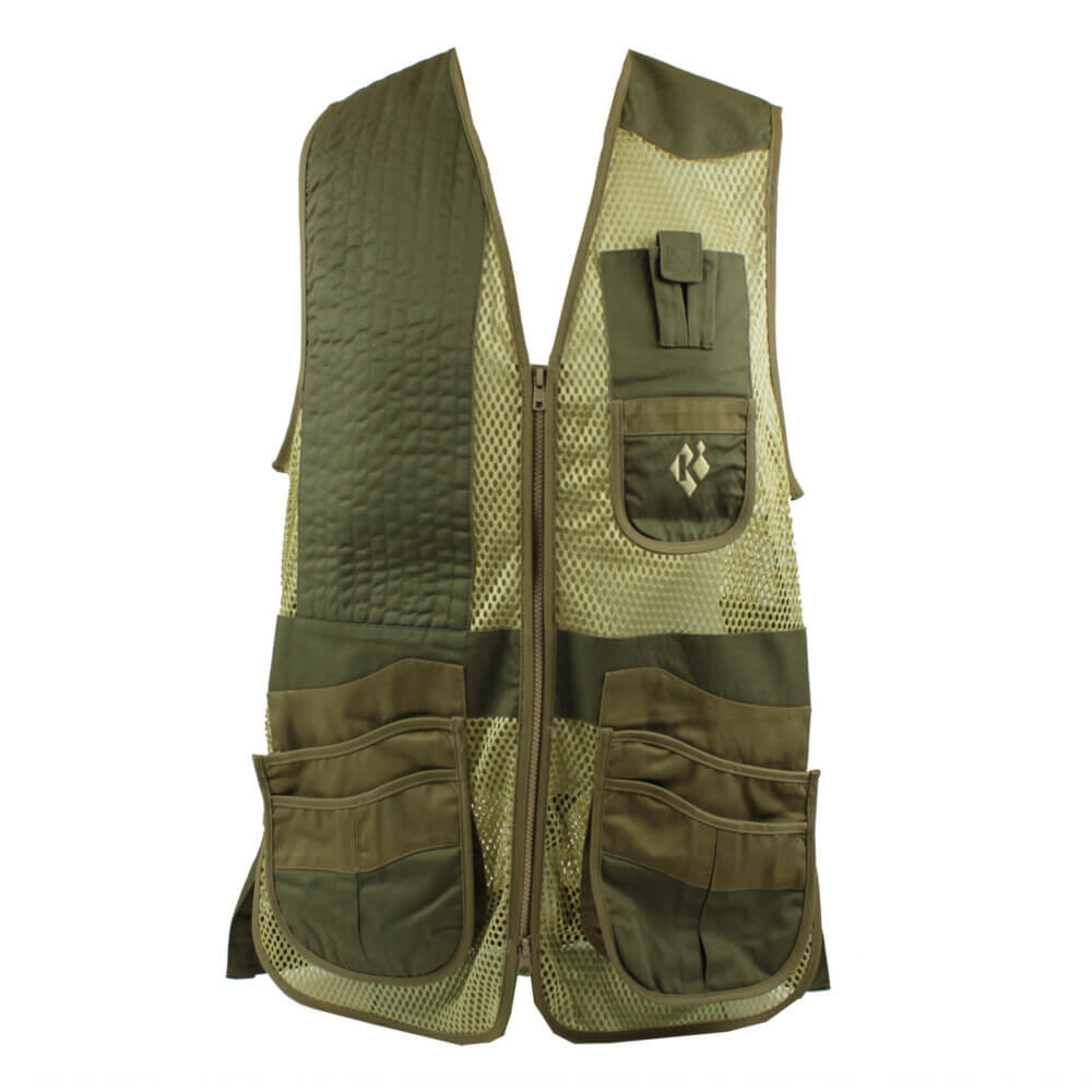 Krieghoff Mesh Vest by Wild Hare – Right Handed, Sage and Khaki